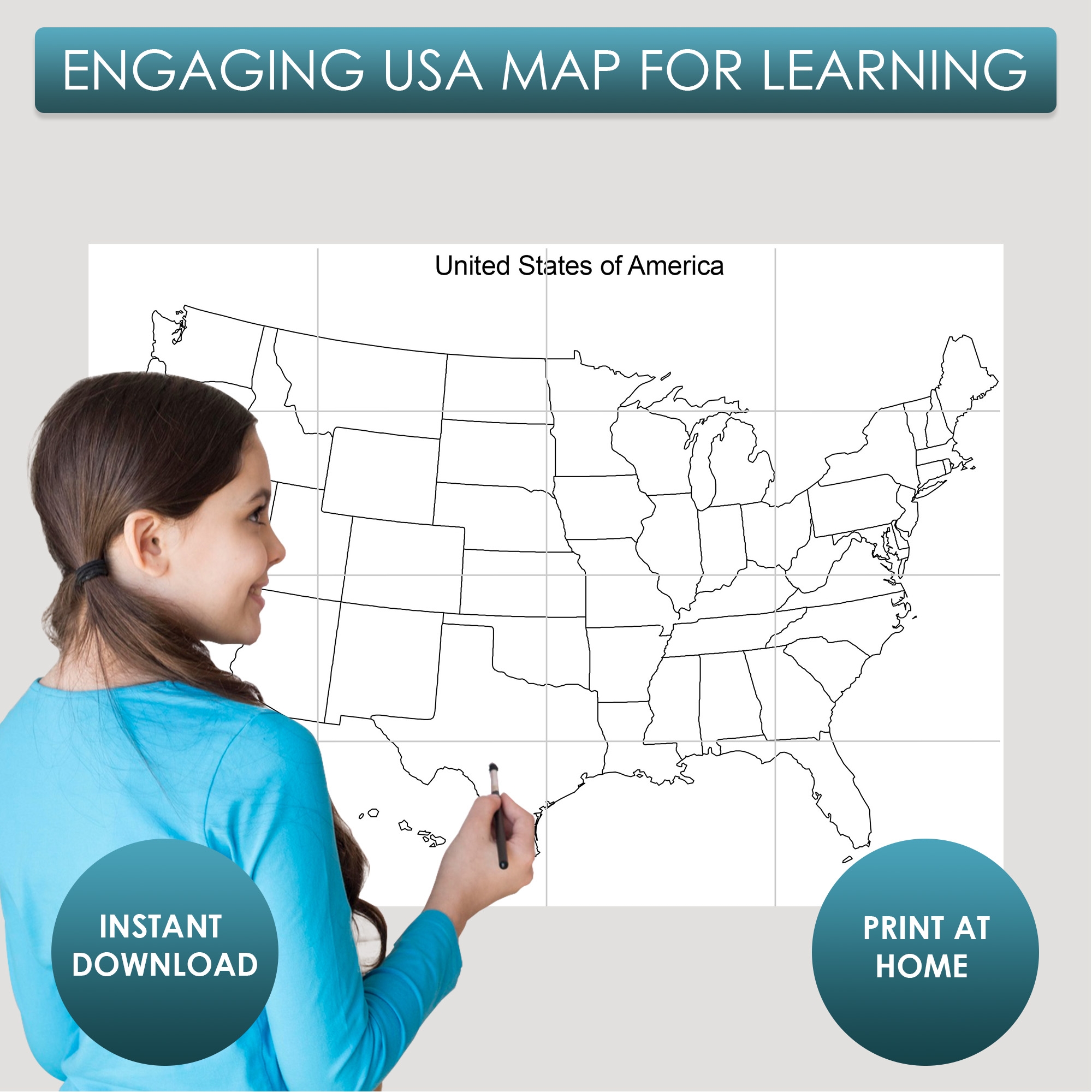 Giant Printable Map Of The USA Print Cut And Assemble Giant Printable Map Of The USA Print Cut And Assemble