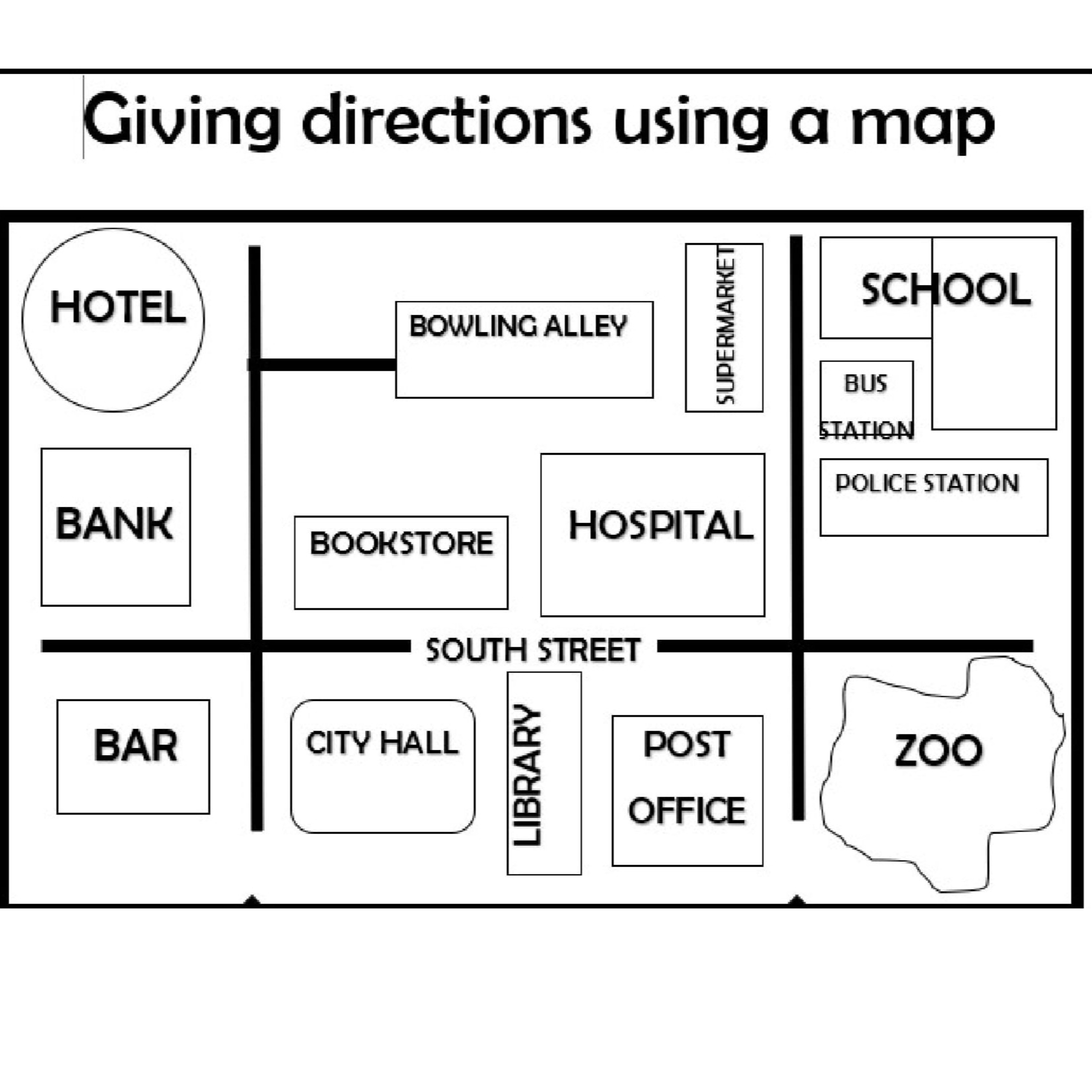 Giving Directions Using A Map Teacha Worksheets Library