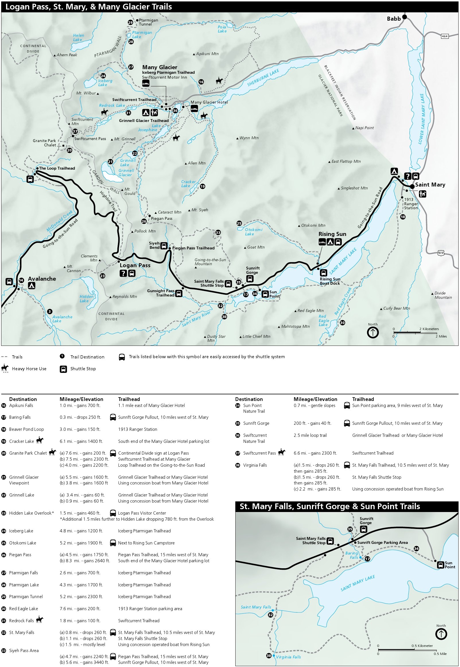 Glacier National Park Canada Printable Map