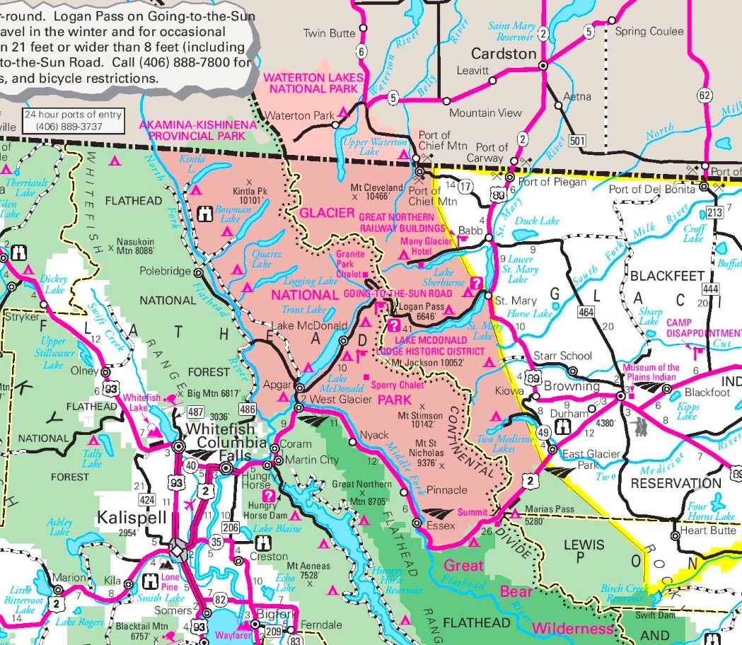 Glacier Park Map Printable