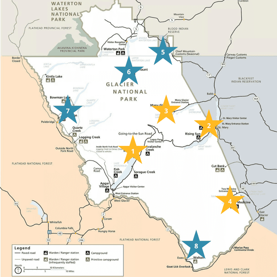 Glacier National Park Itinerary 3 5 Days Map