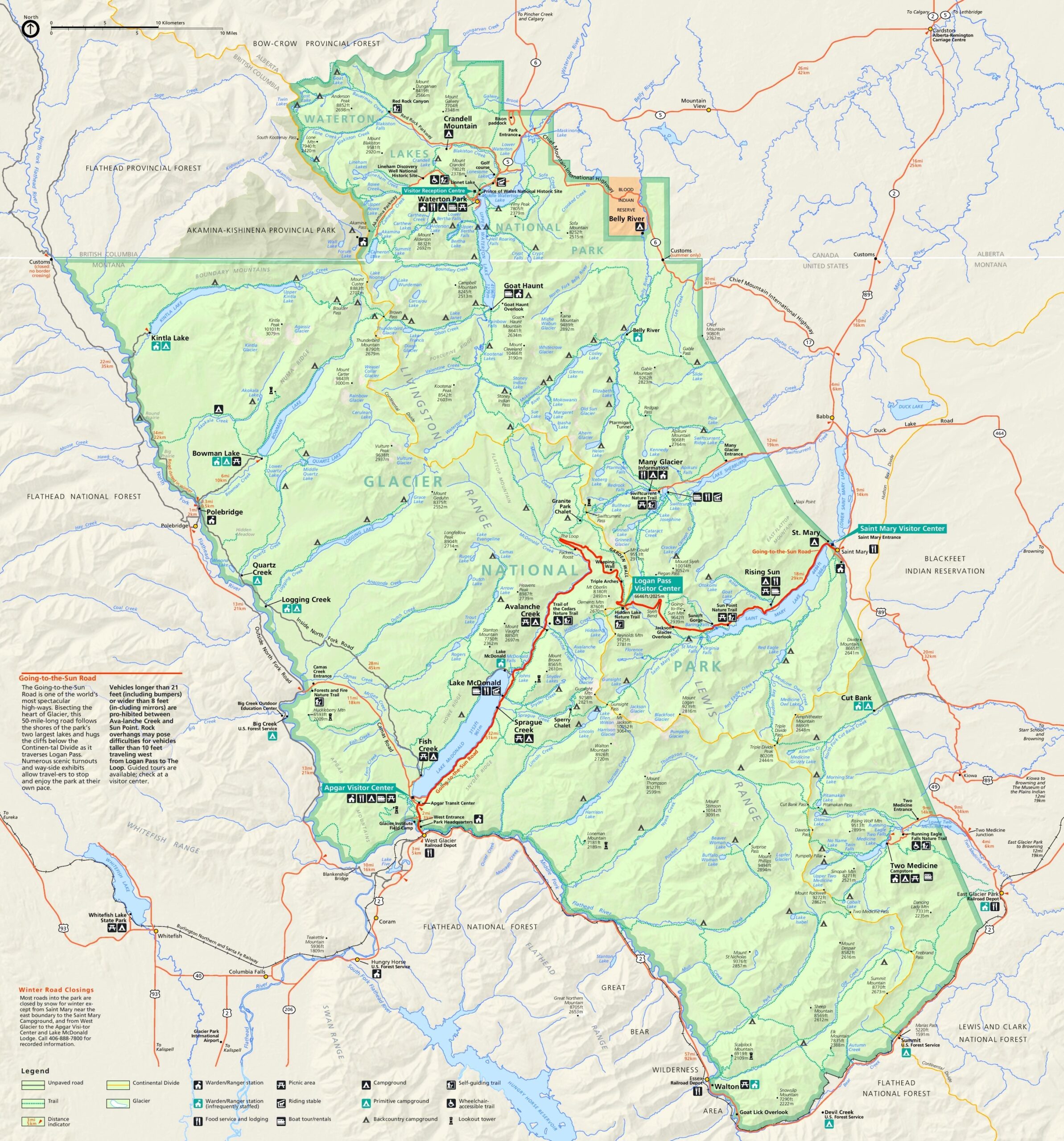 Glacier National Park Map Printable Free