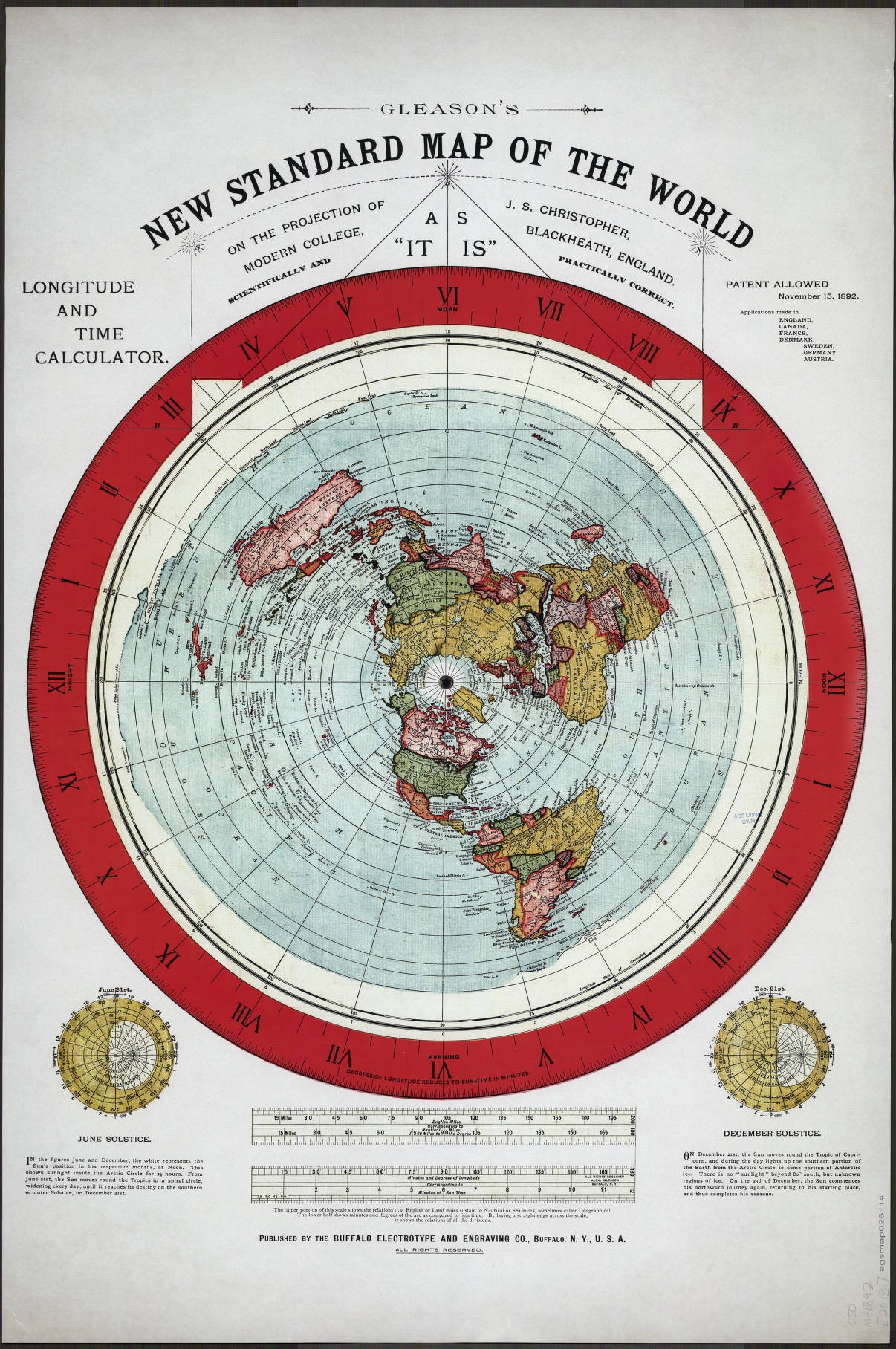 Gleason s New Standard Map Of The World On The Projection Of J S Christopher Modern College Blackheath 