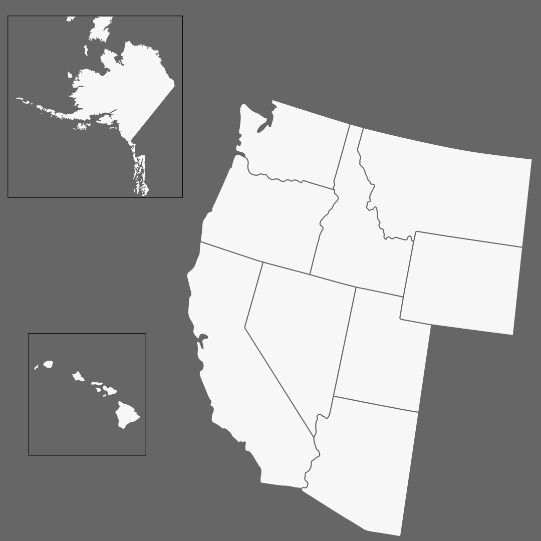 Blank West Region Map Printable