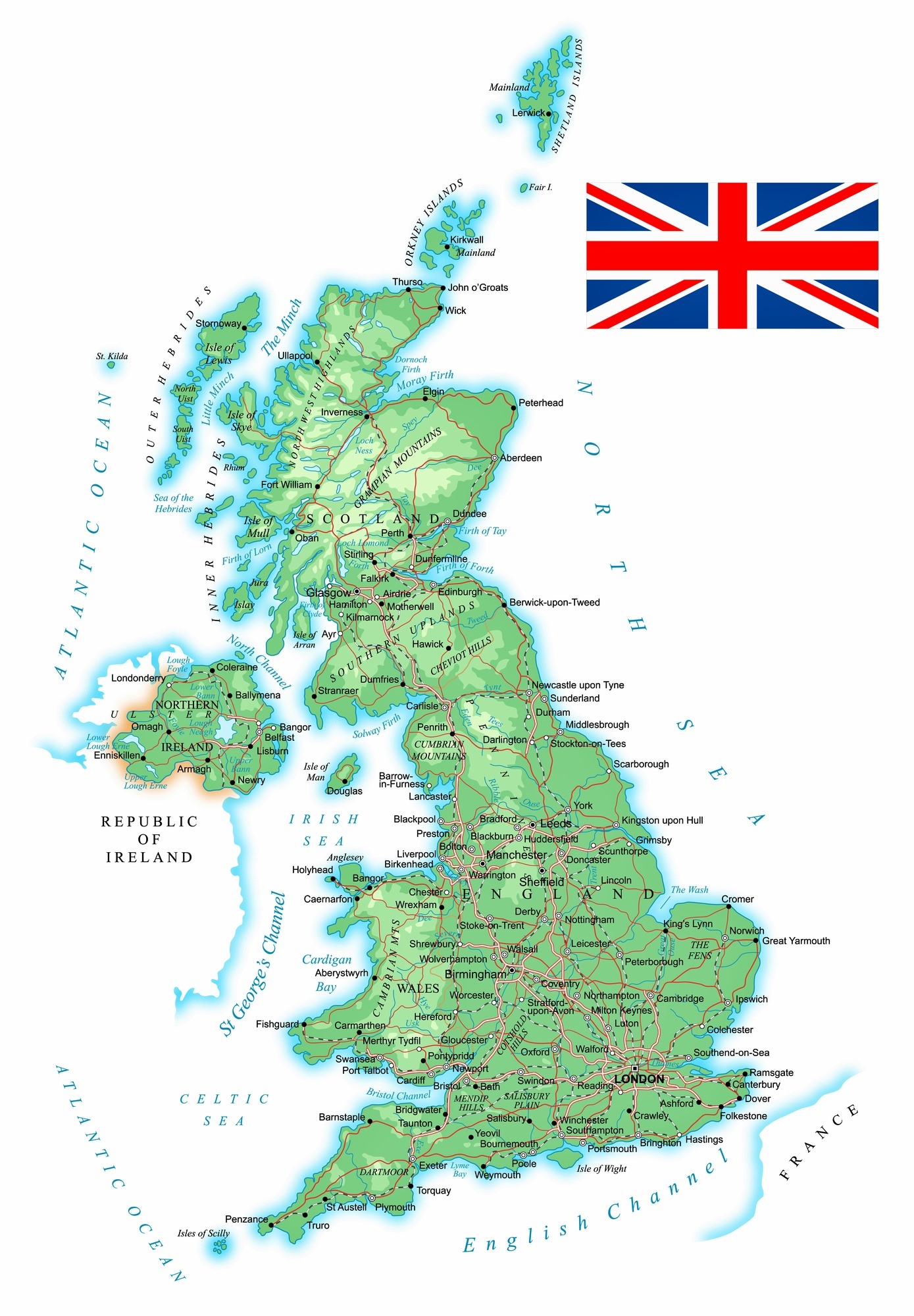 Great Britain Maps Printable Maps Of Great Britain For Download