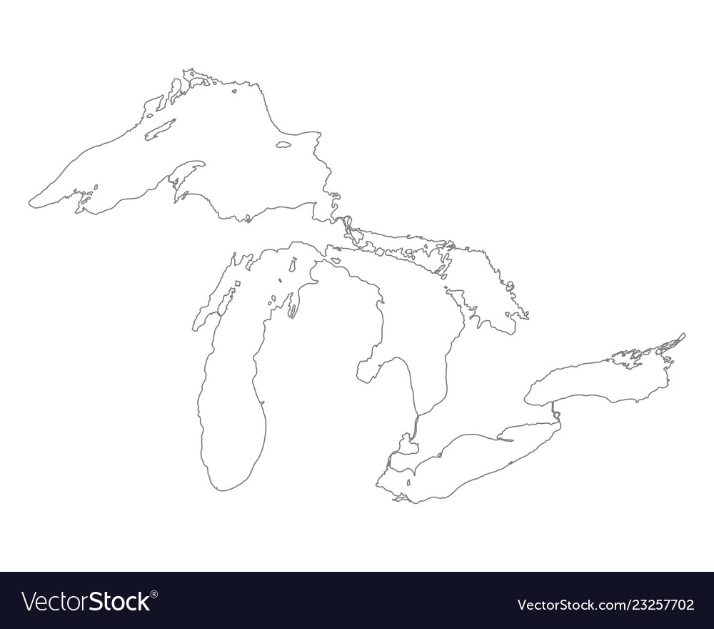 Blank Great Lakes Map Printable