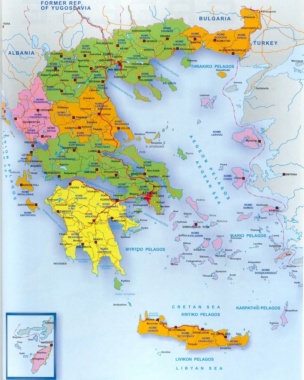 Printable Map Of Greece And Greek Islands