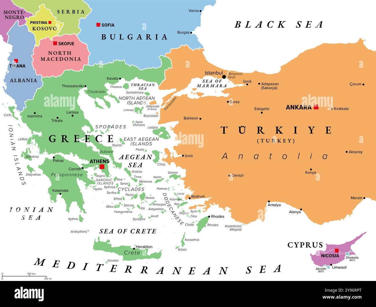 Printable Map Of Greece And Turkey
