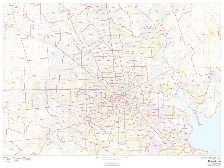 Harris County Texas ZIP Codes Stanfords