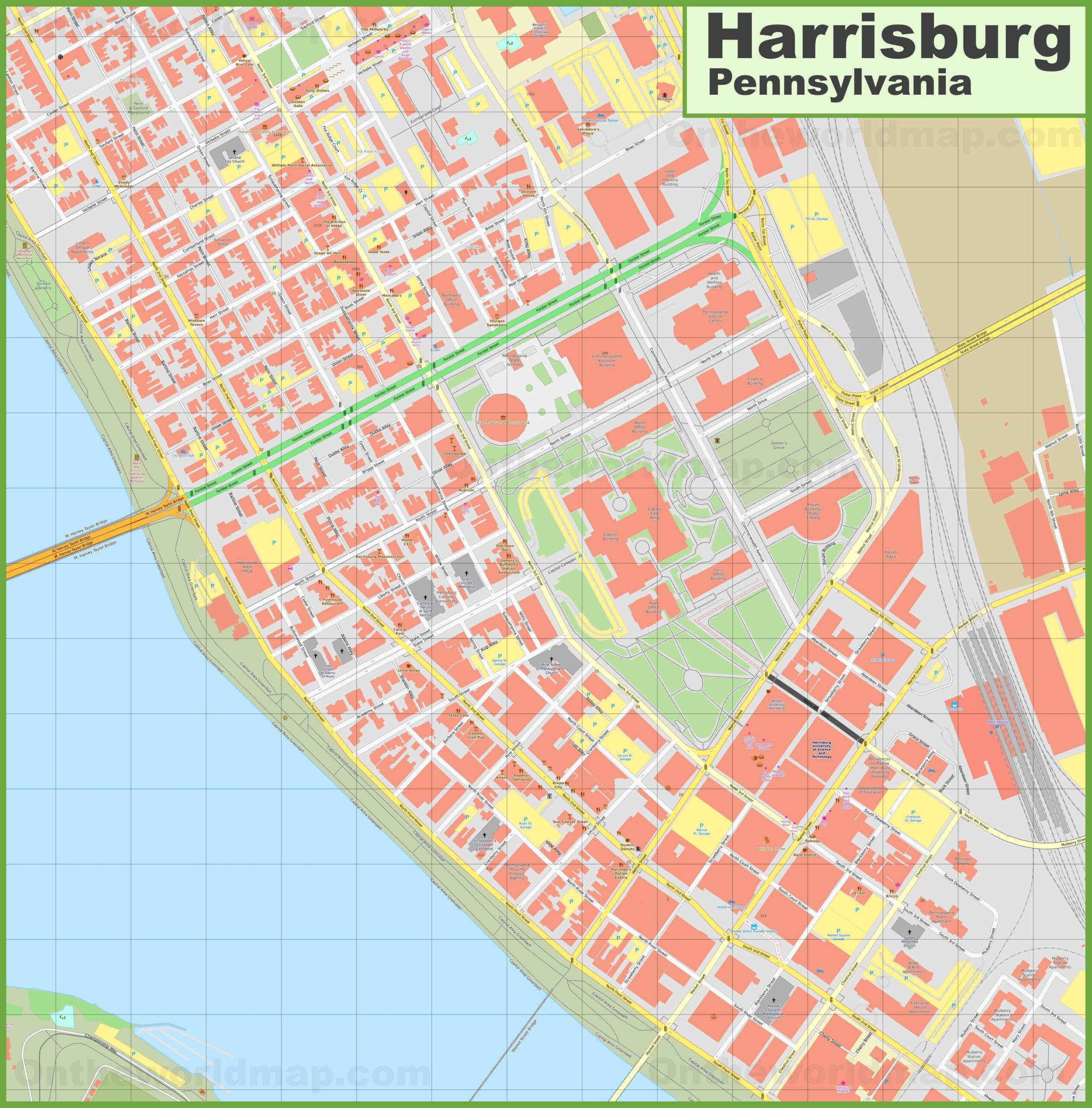 Printable Map Of Harrisburg Pa Printable Map Of Harrisburg Pa