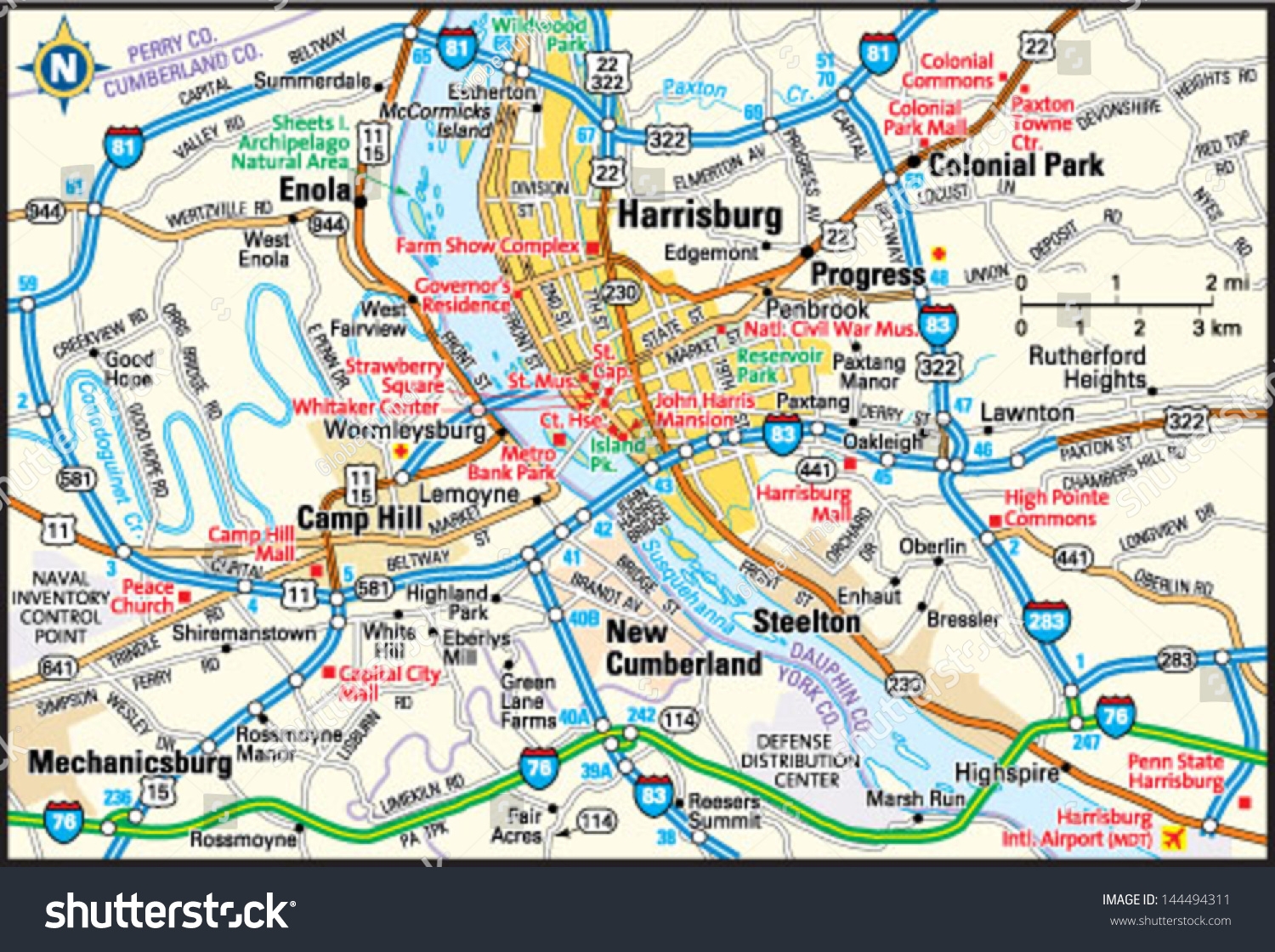 Harrisburg Pennsylvania Area Map Stock Vector Royalty Free 144494311 Shutterstock Harrisburg Pennsylvania Area Map Stock Vector Royalty Free 144494311 Shutterstock