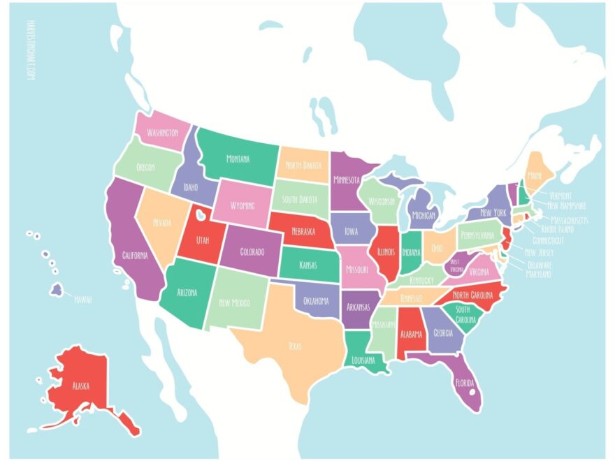 Harvesting Hart Free Cute U S Map Printable Download