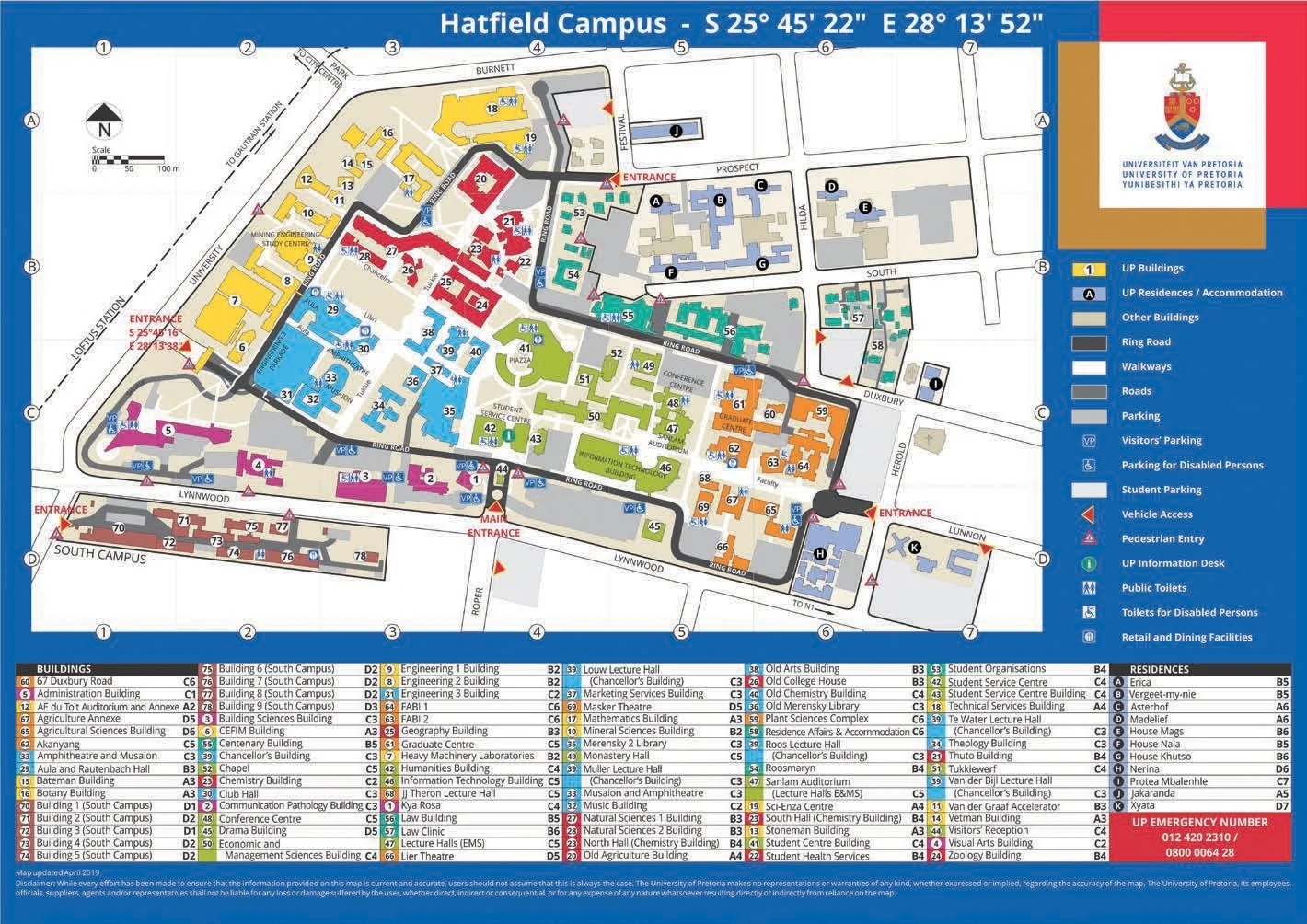 Hatfield Campus Map And Virtual Campus Tours University Of Pretoria