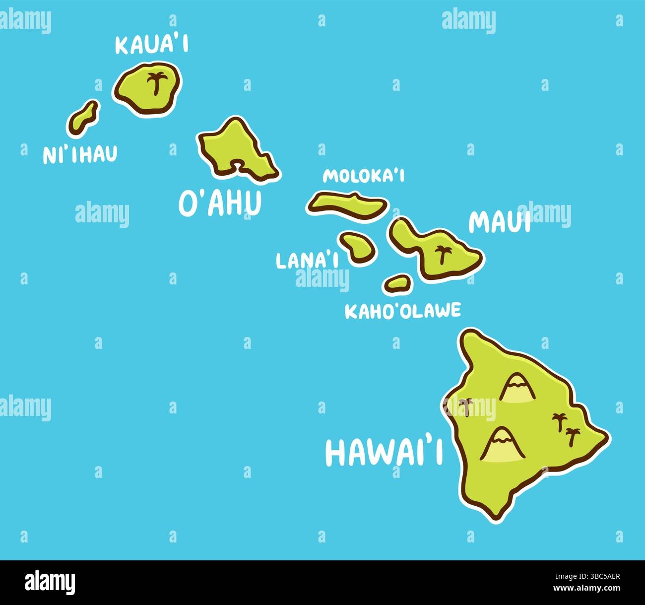 Hawaii Islands Silhouette Stock Vector Images Alamy