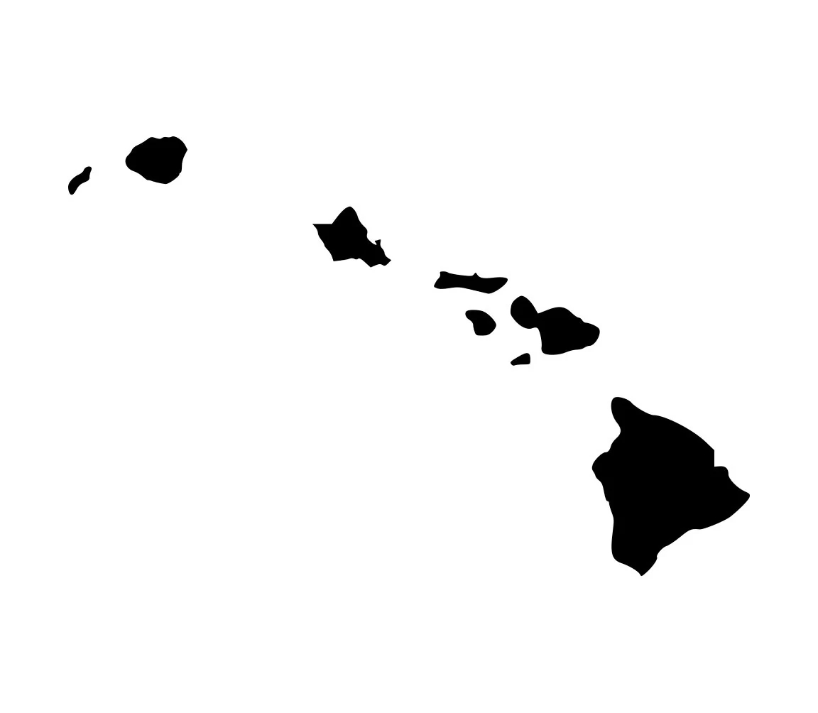 Printable Black And White Hawaiian Islands Map