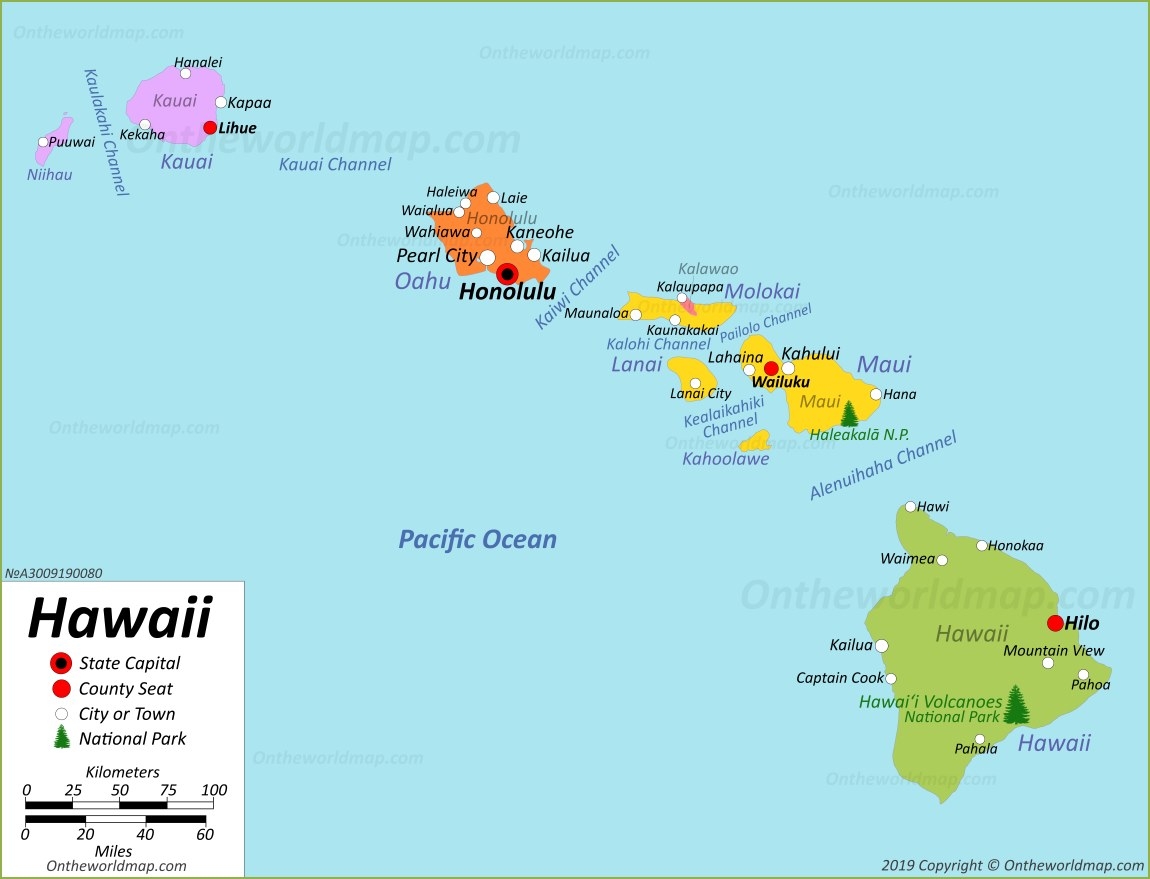 Hawaiian Islands Map Printable