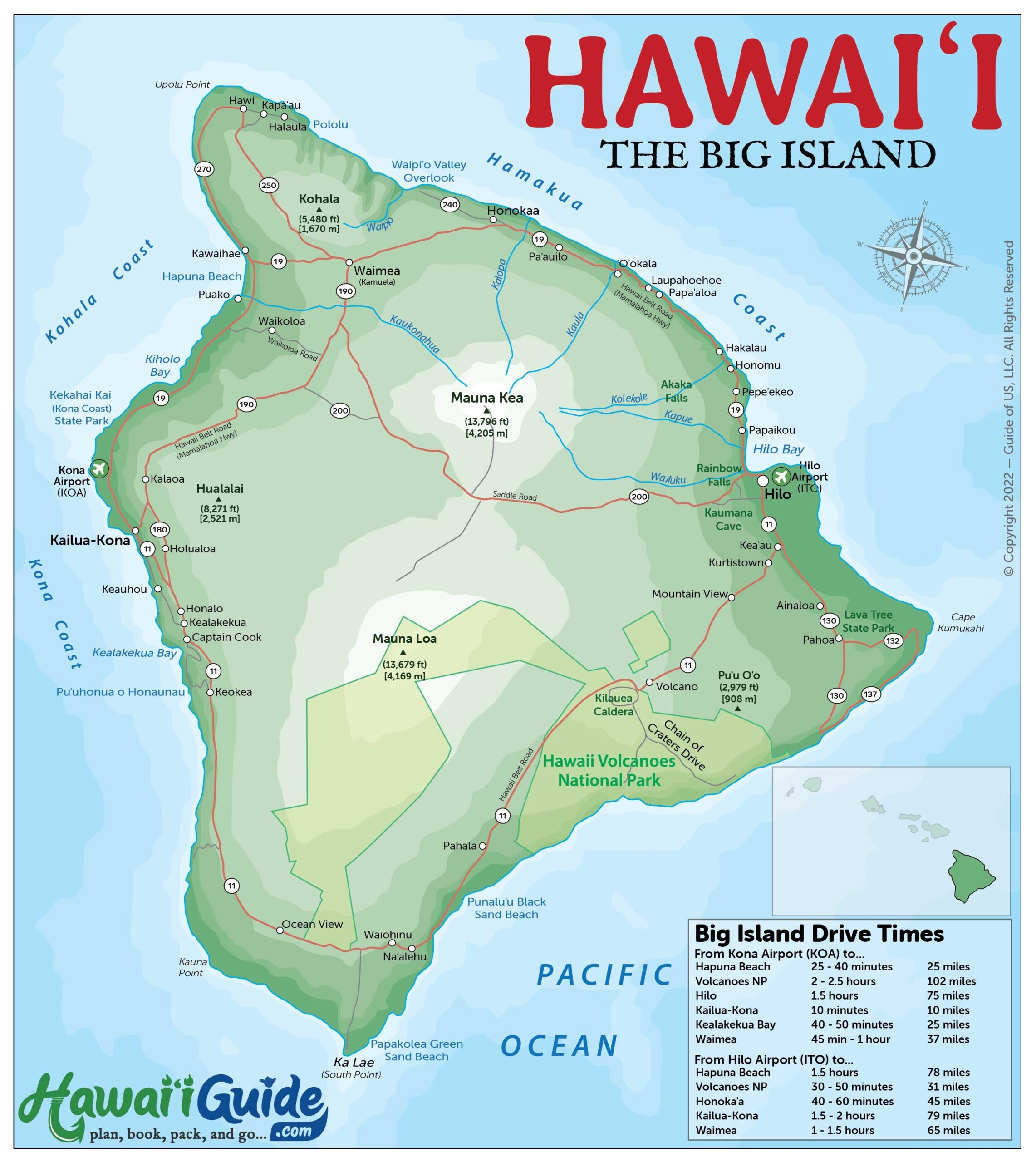 Free Printable Map Of Big Island Hawaii