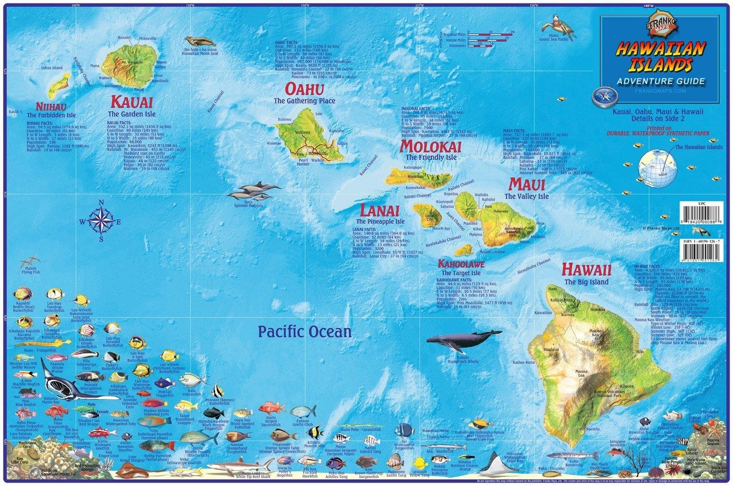 Printable Map Of Hawaii And Surrounding Islands