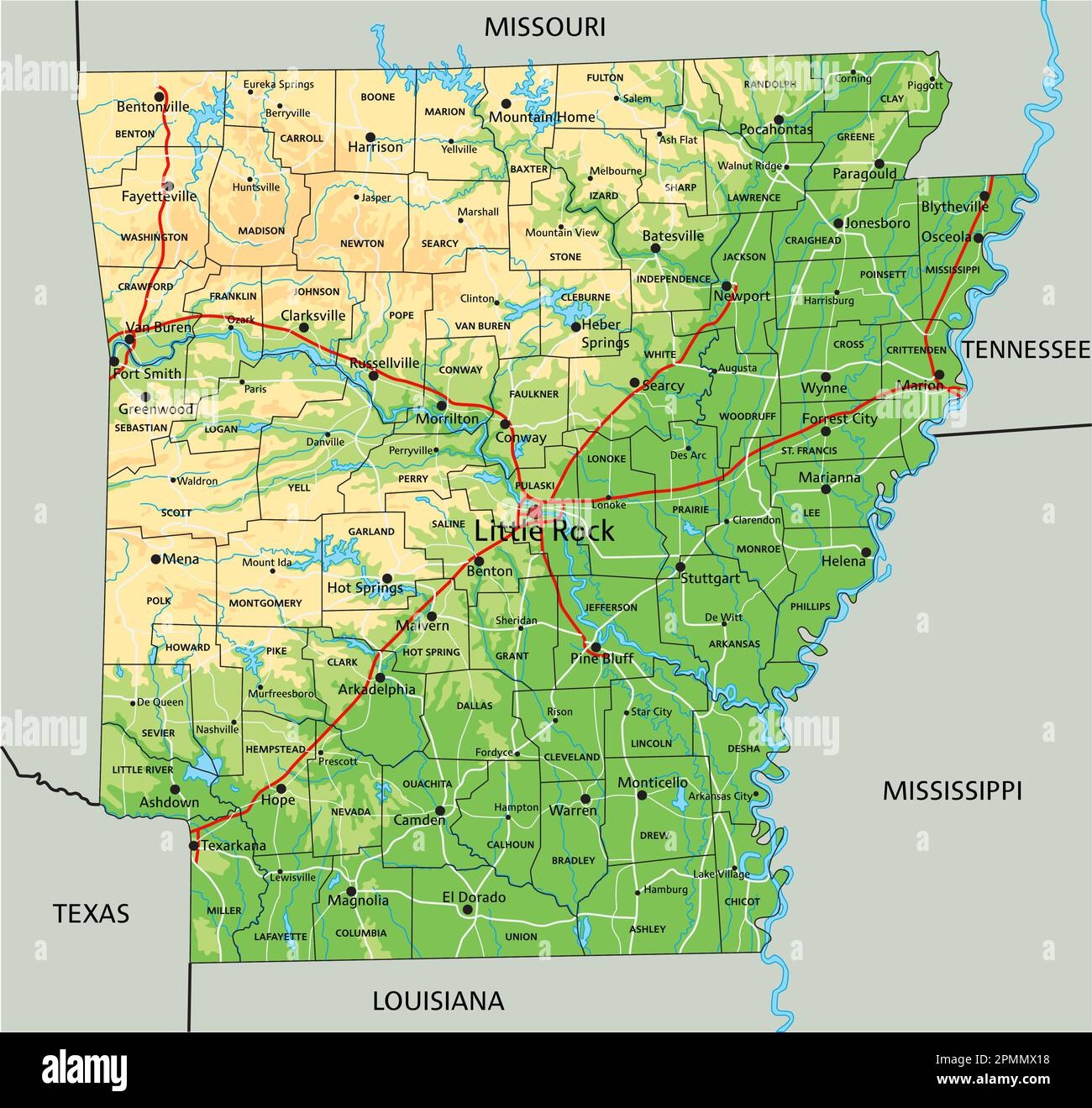 Printable Road Map Of Arkansas Printable Road Map Of Arkansas