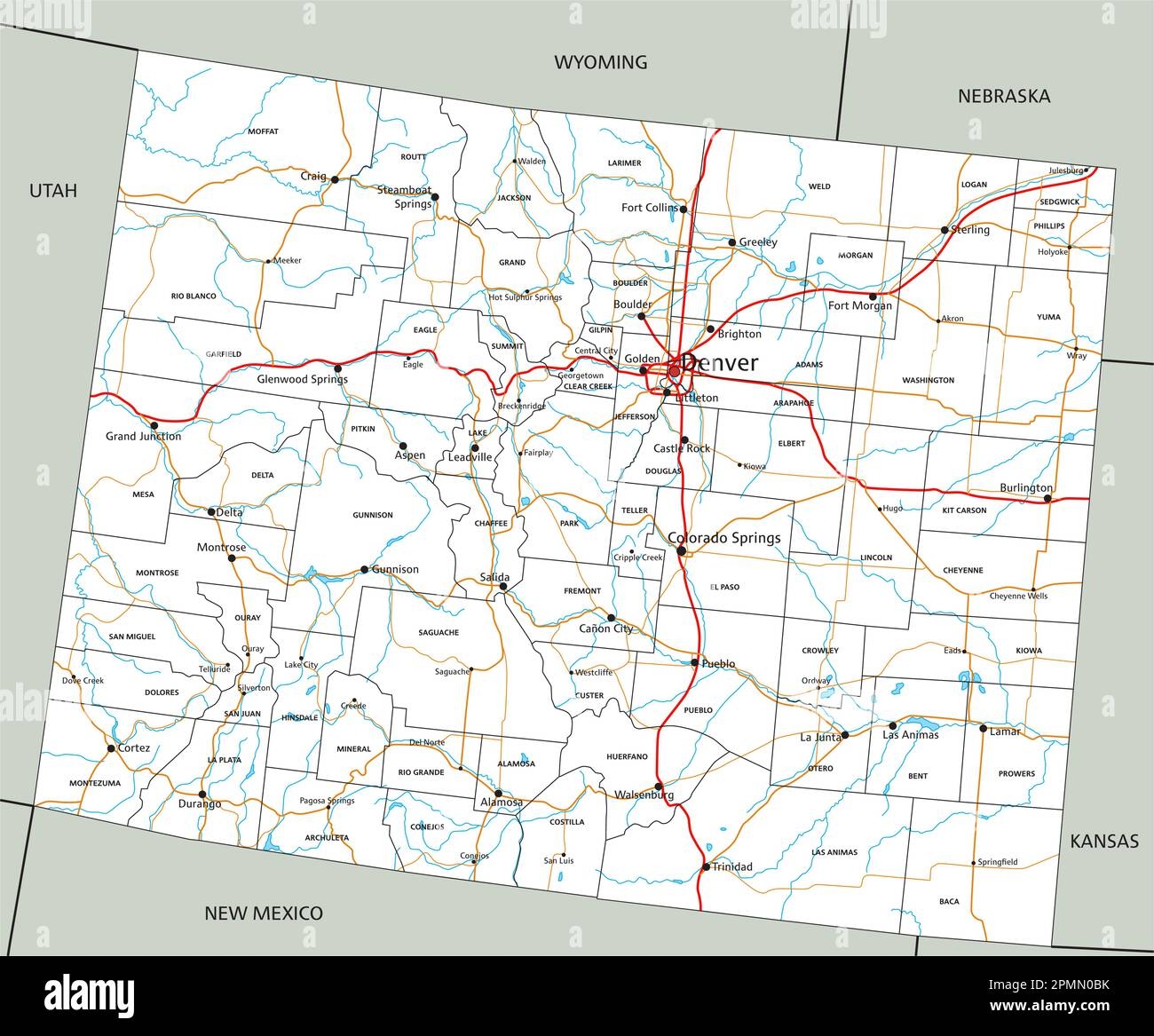 Detailed Colorado Road Map Printable