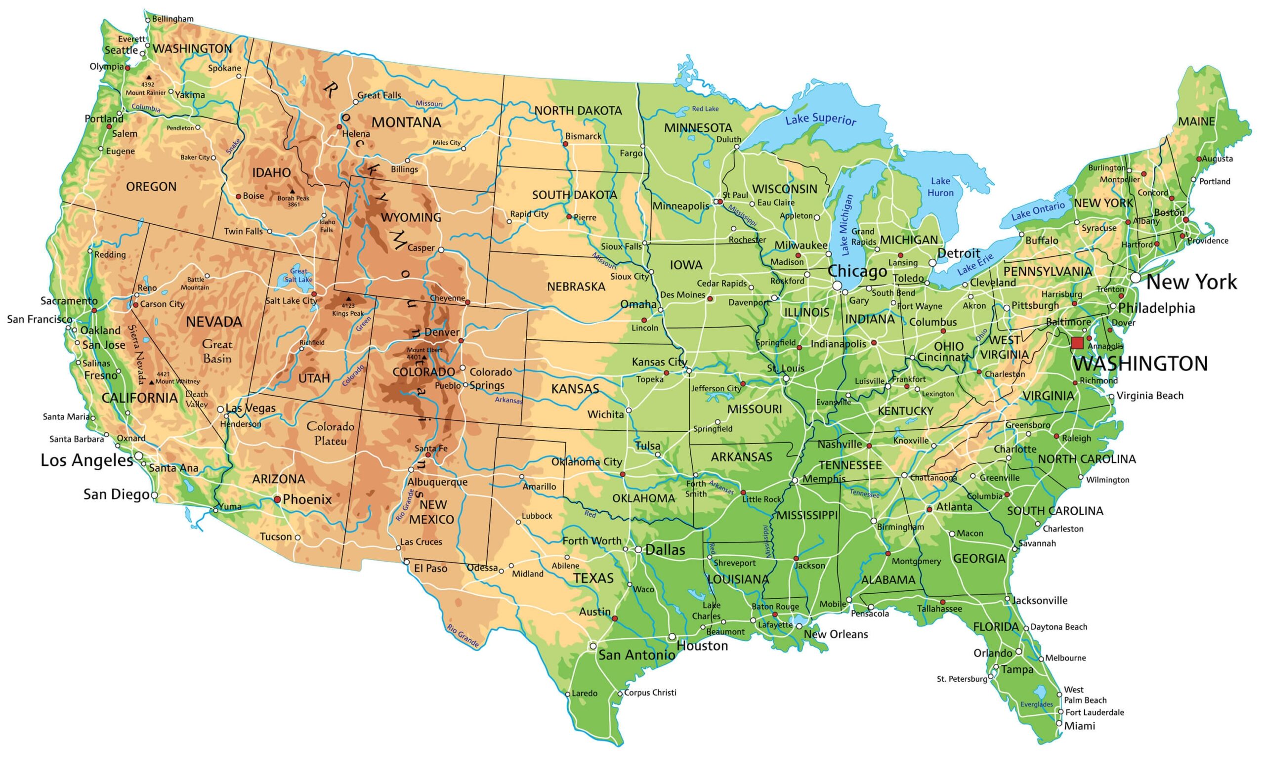 United States Road Map Printable