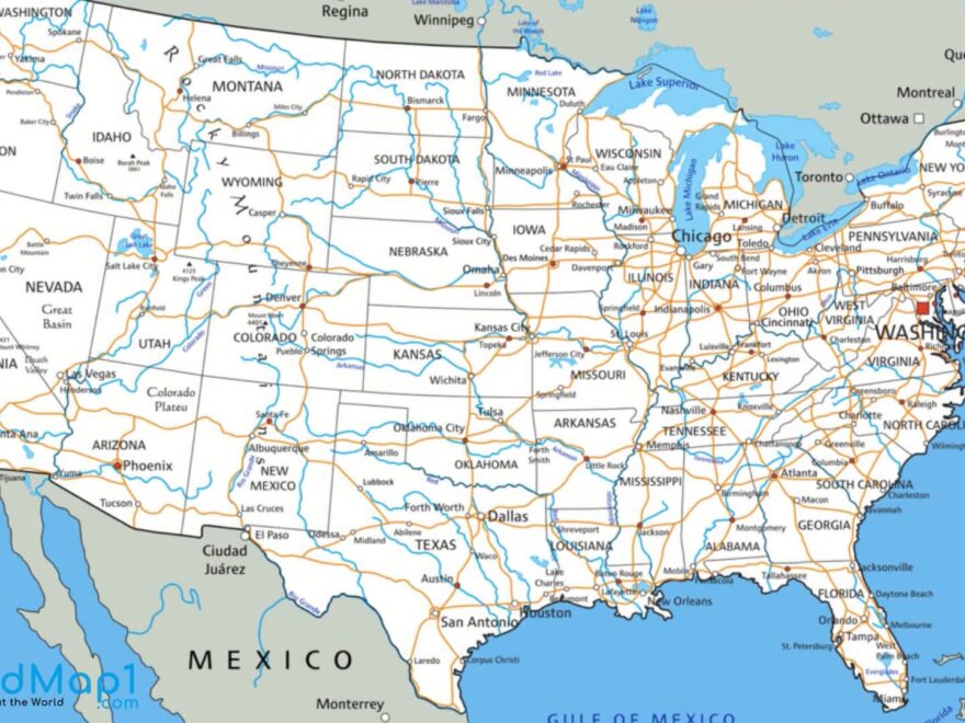 High Detailed United States Of America Road Map