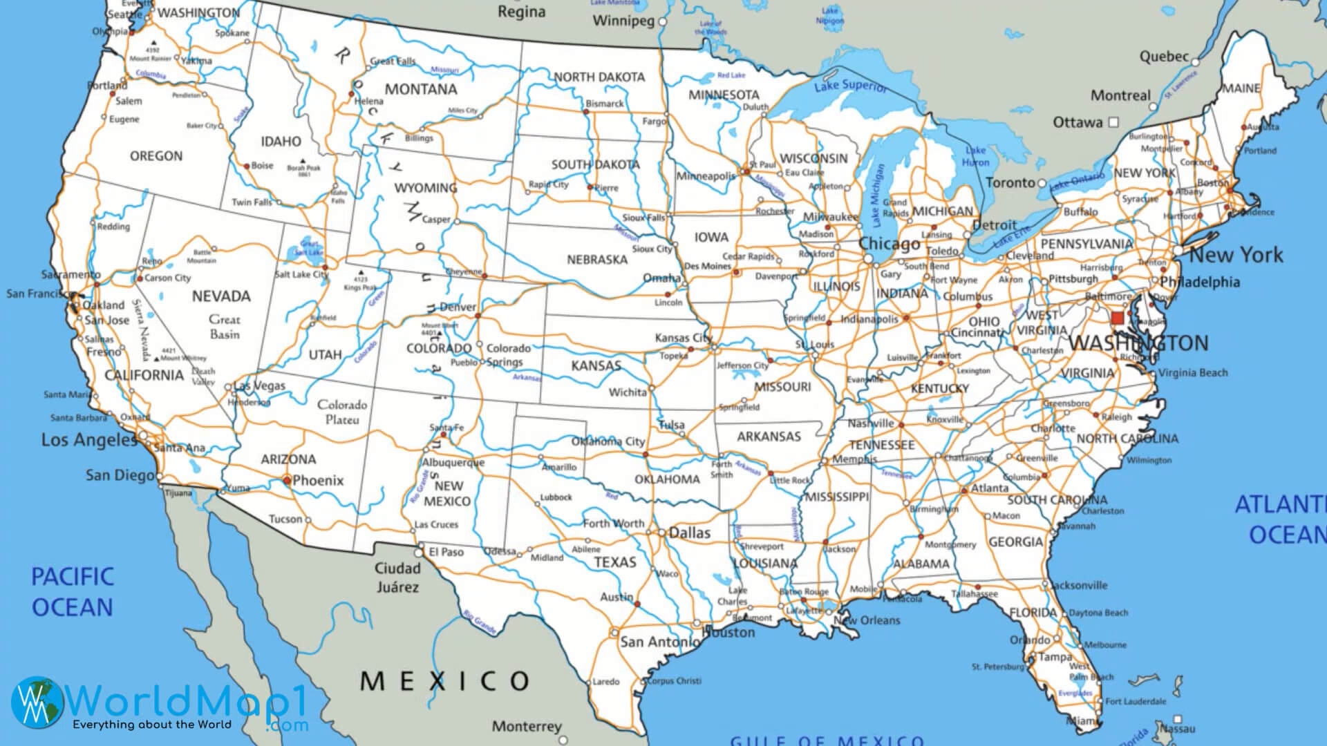 High Detailed United States Of America Road Map High Detailed United States Of America Road Map