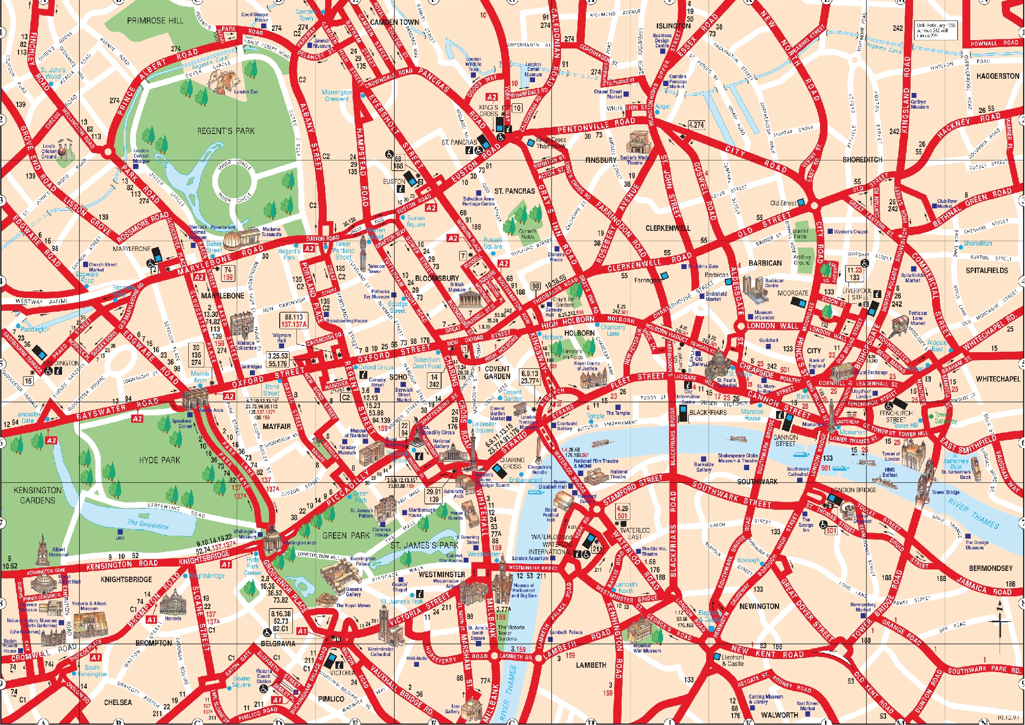 Full Page Printable Map Of London