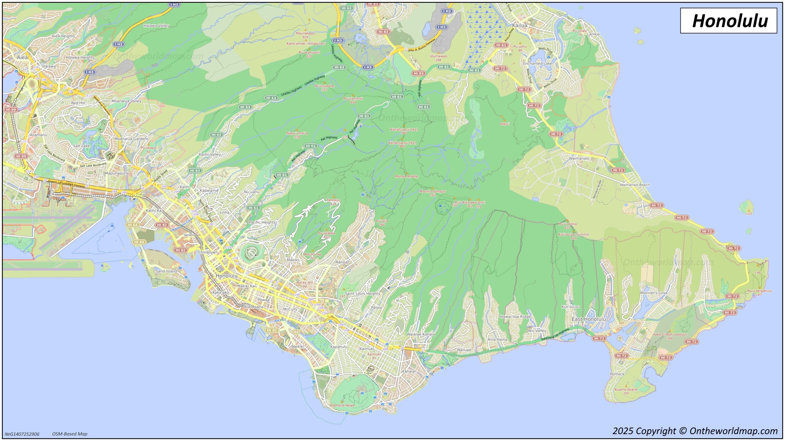 Honolulu Map Hawaii U S Discover Honolulu With Detailed Maps