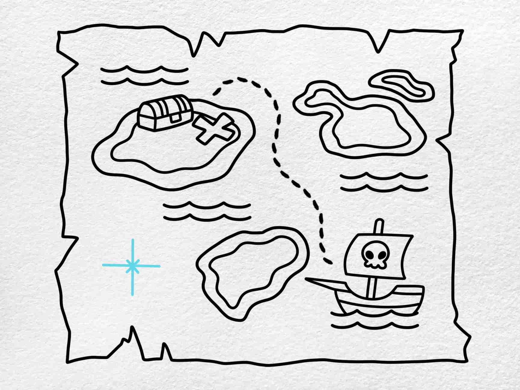 How To Draw A Pirate Map HelloArtsy