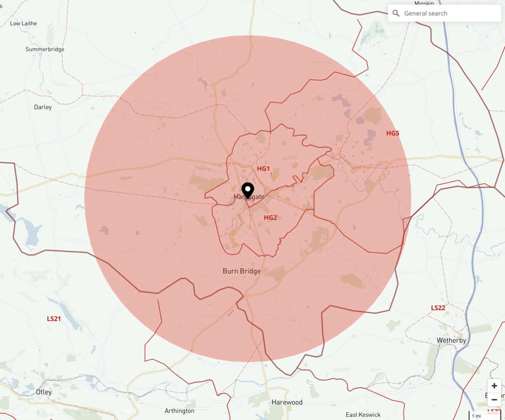 Printable Radius Map From A Location