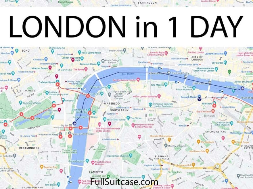 How To See The Best Of London In One Day Map Detailed Itinerary