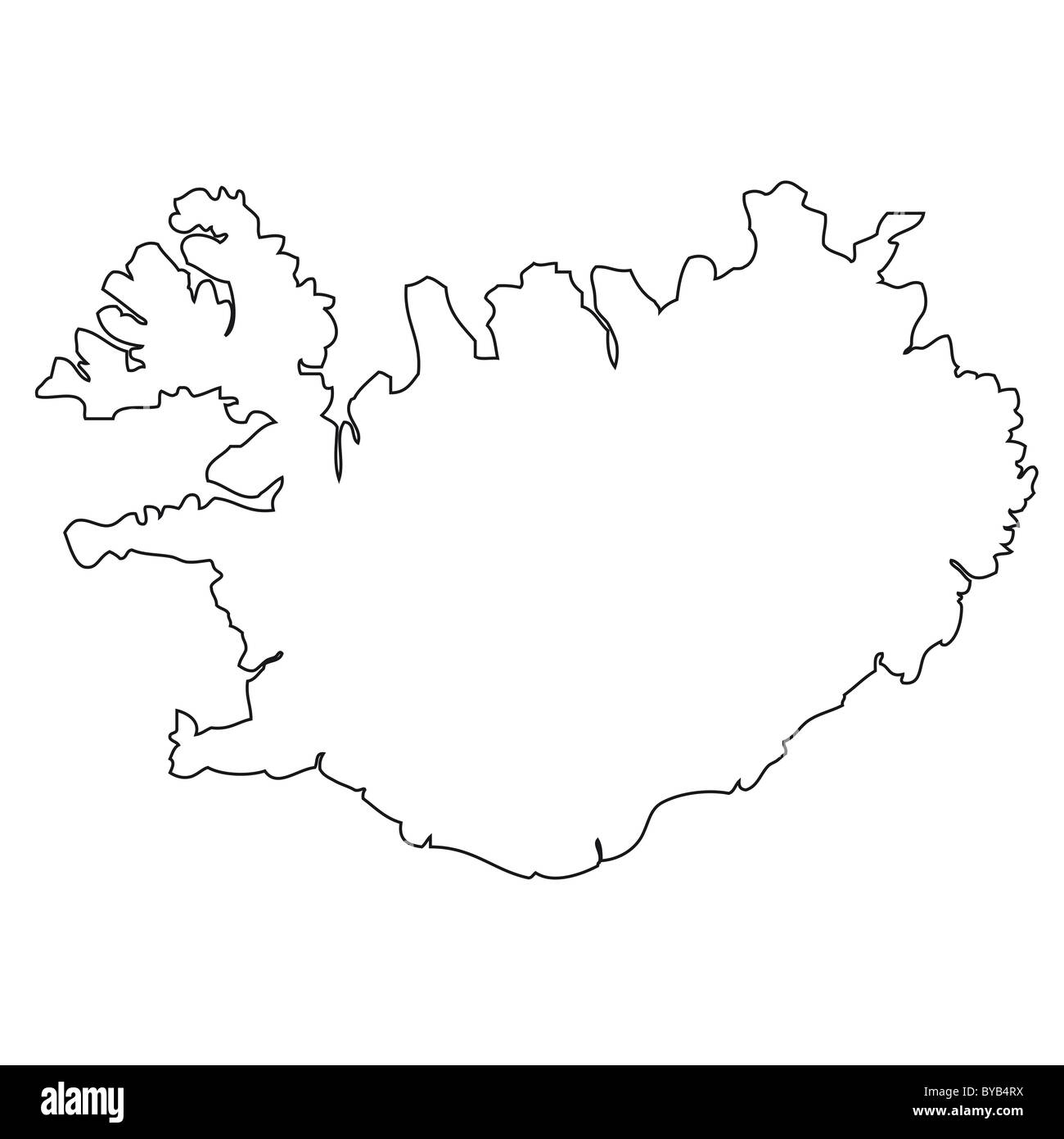 Iceland Outline Map Black And White Stock Photos Images Alamy