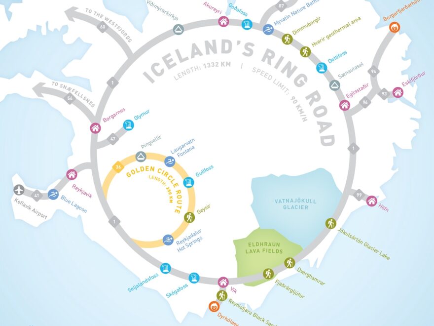 Iceland Ring Road Map Carni Klirs