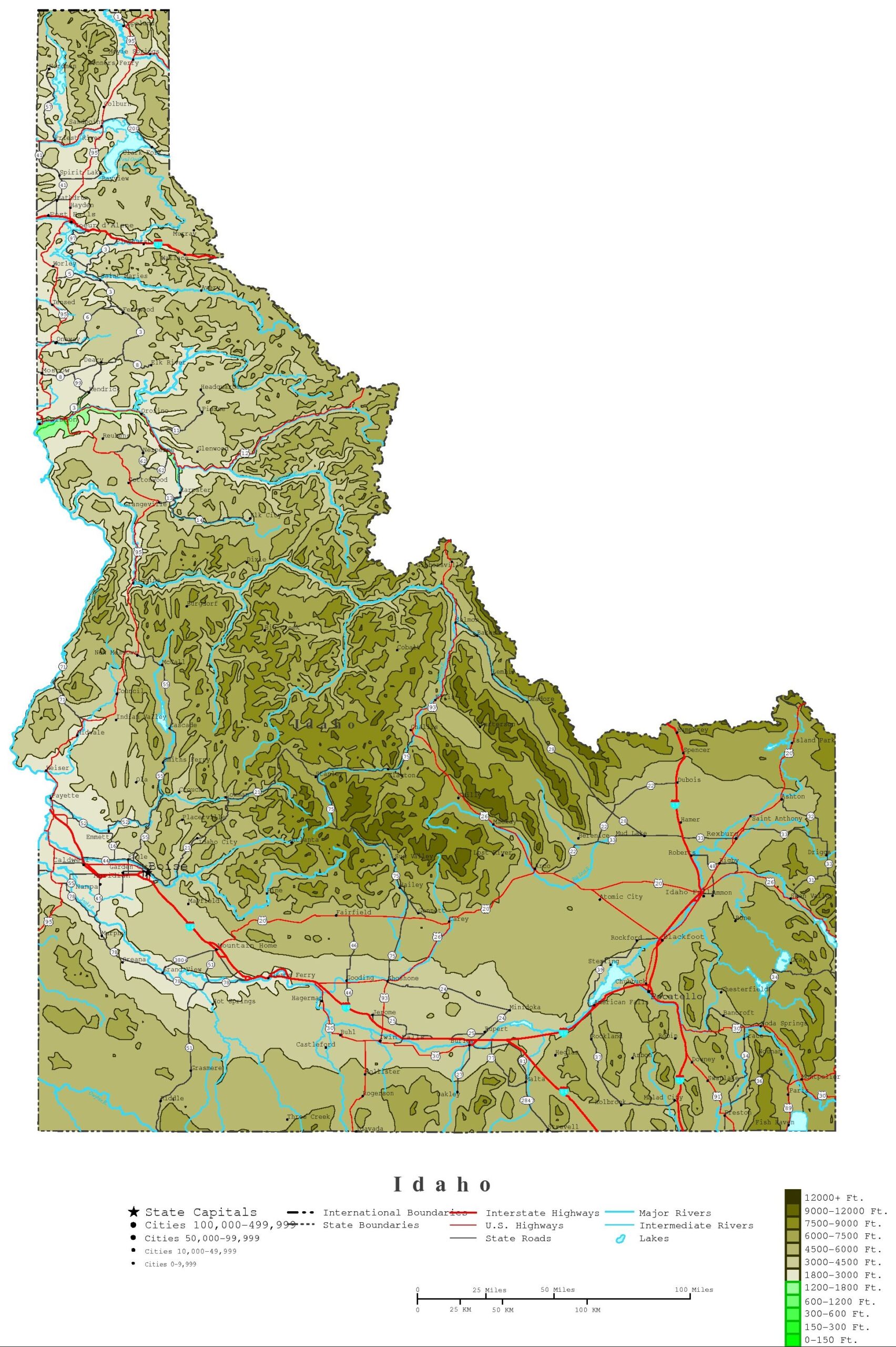 Printable Map Of Idaho Cities