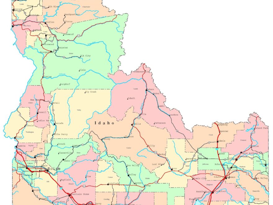 Idaho Printable Map