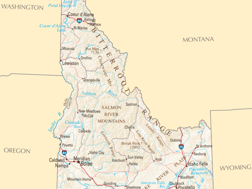 IDAHO STATE ROAD MAP GLOSSY POSTER PICTURE PHOTO PRINT City Boise 3330 EBay