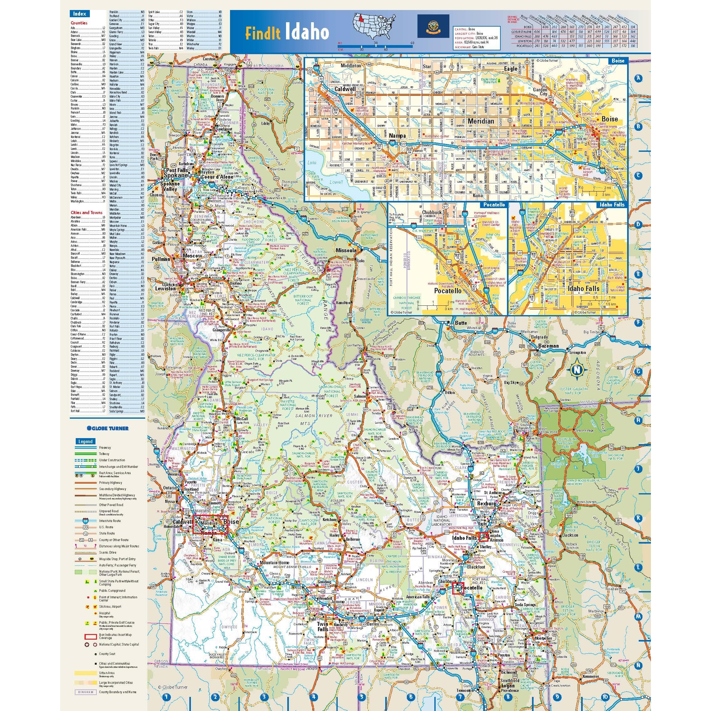 Idaho Highway Map Printable