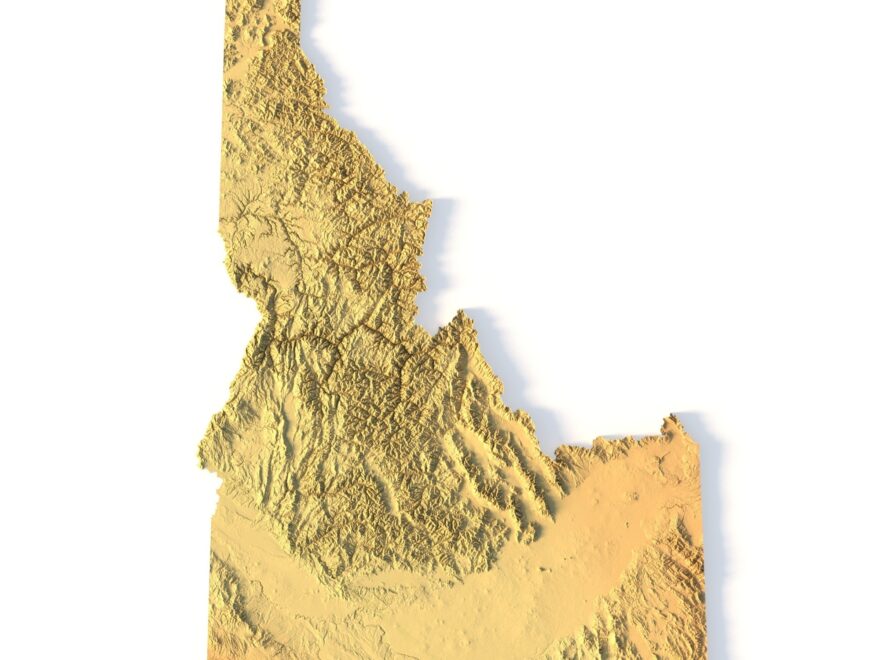 Idaho Topographic Map 3D Model For 3D Printing CNC Carving 3D File For 3D Printing And CNC Machining Laser Cutting Cults