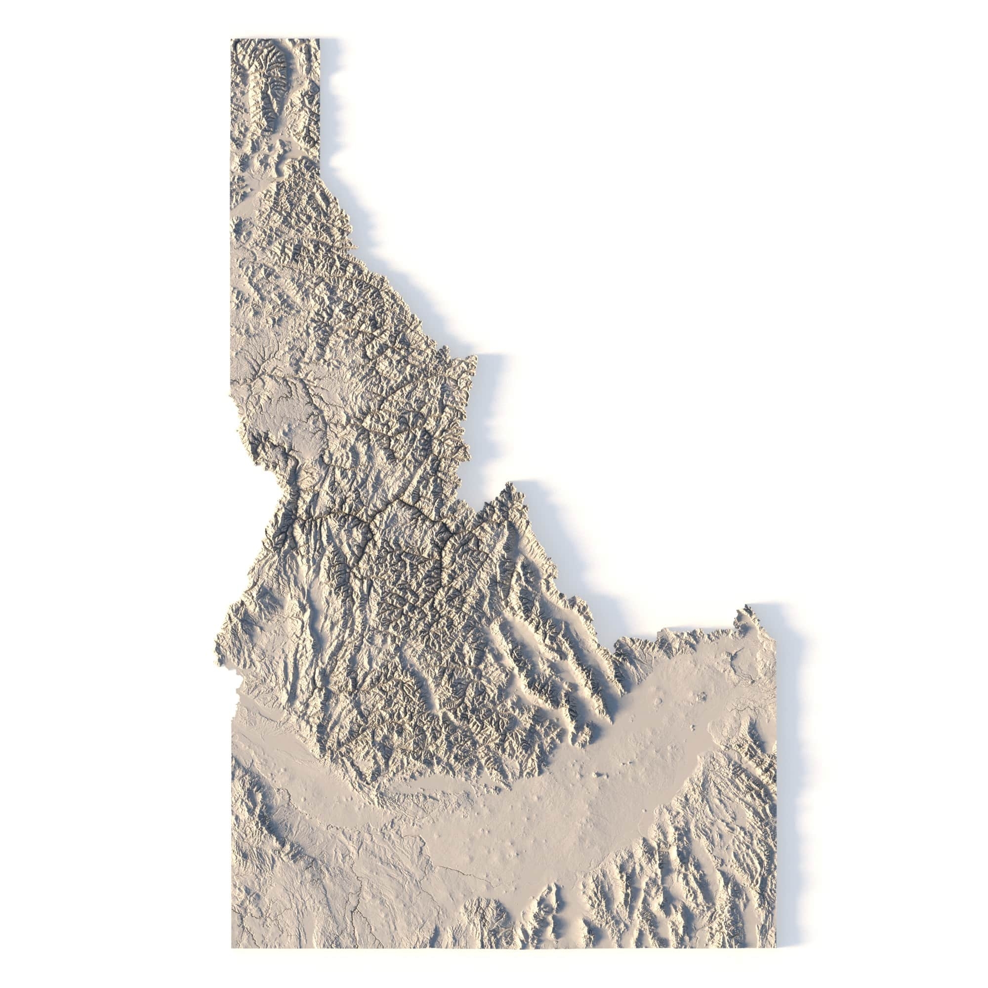 Idaho Topographic Map 3d Printable