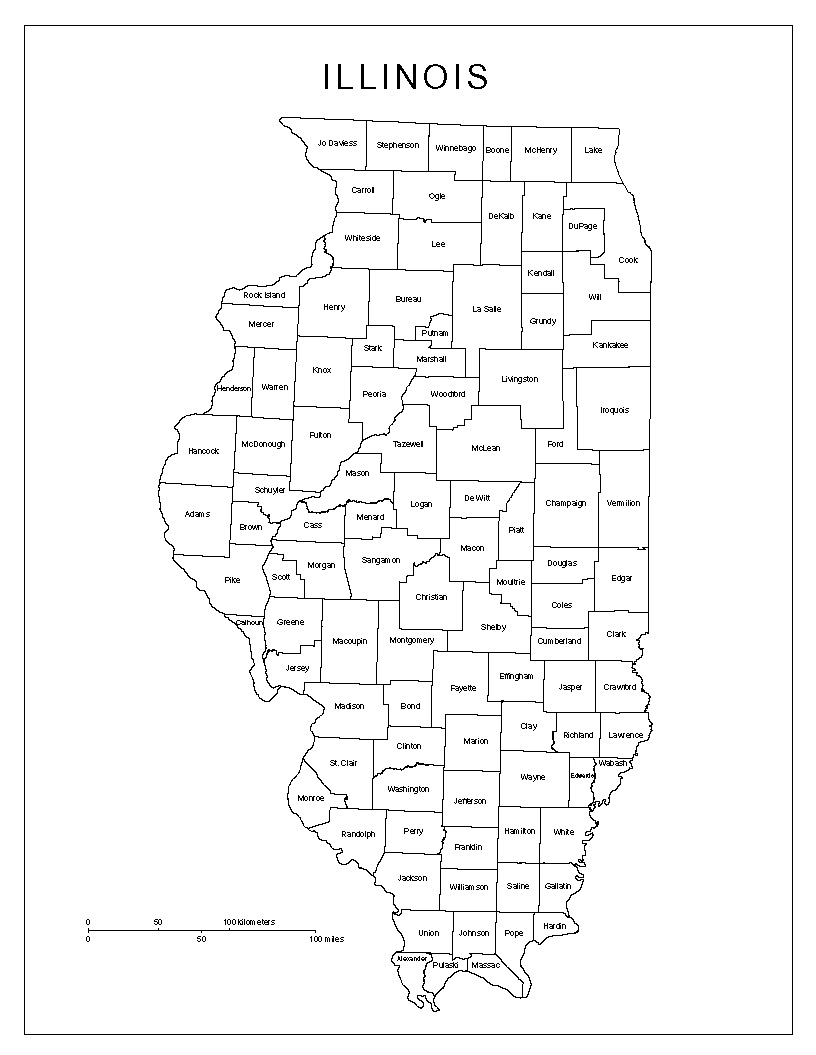 Illinois Labeled Map