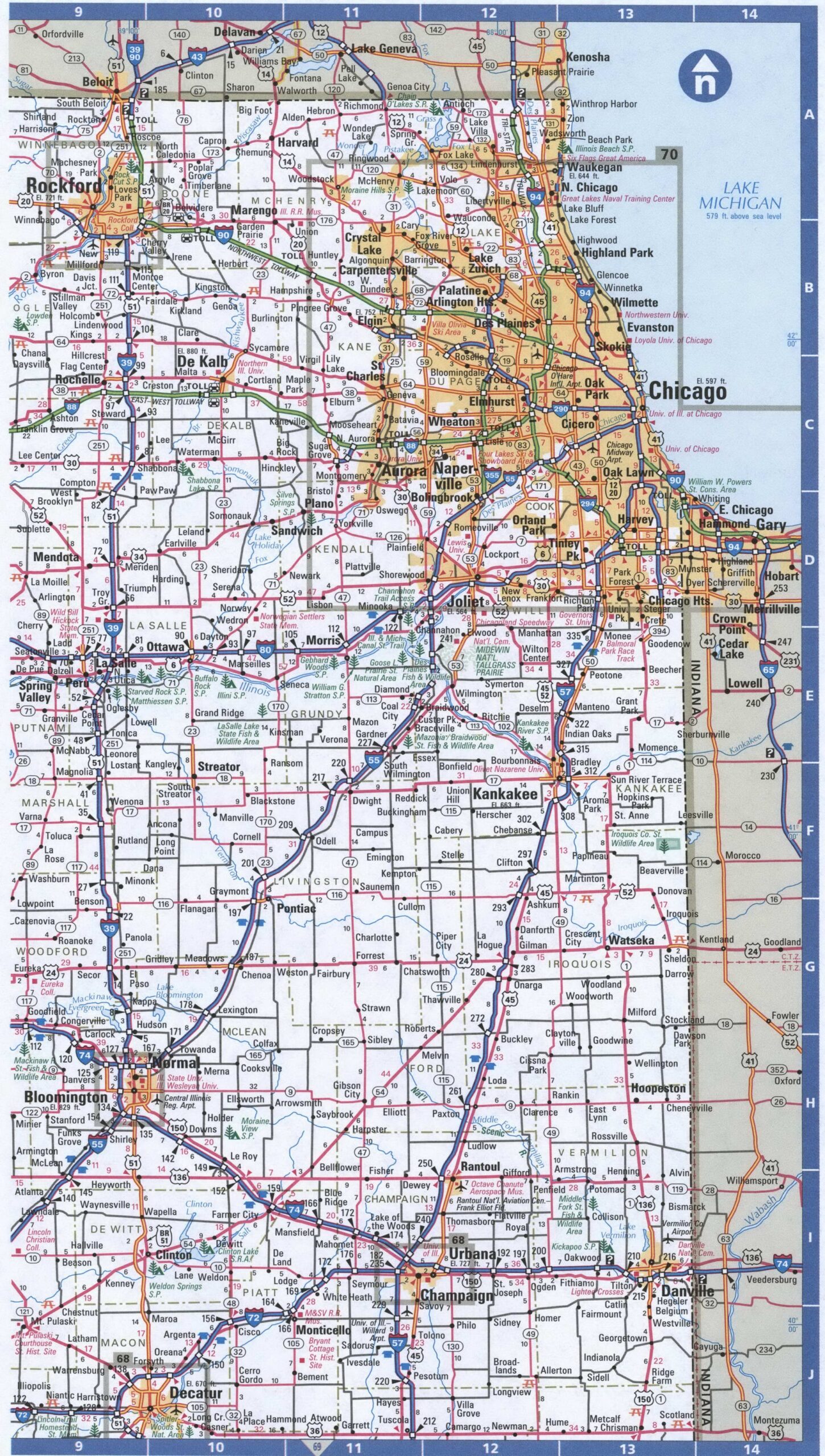 Printable Map Of Northern Illinois