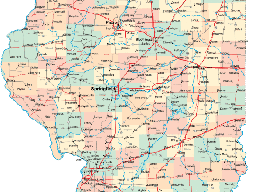 Illinois Road Map IL Road Map Illinois Highway Map