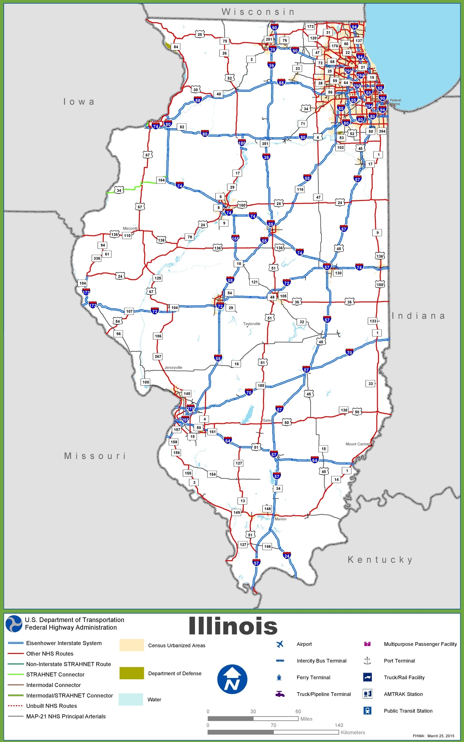 Illinois Highway Map Printable