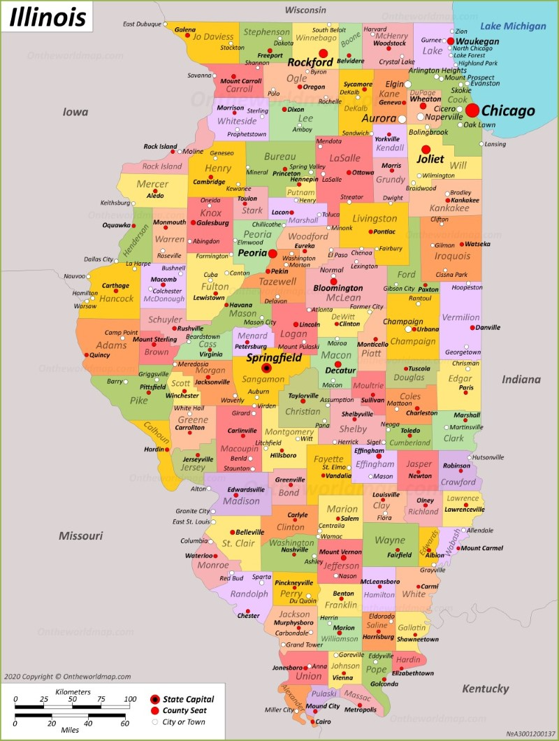 Illinois City Map Printable