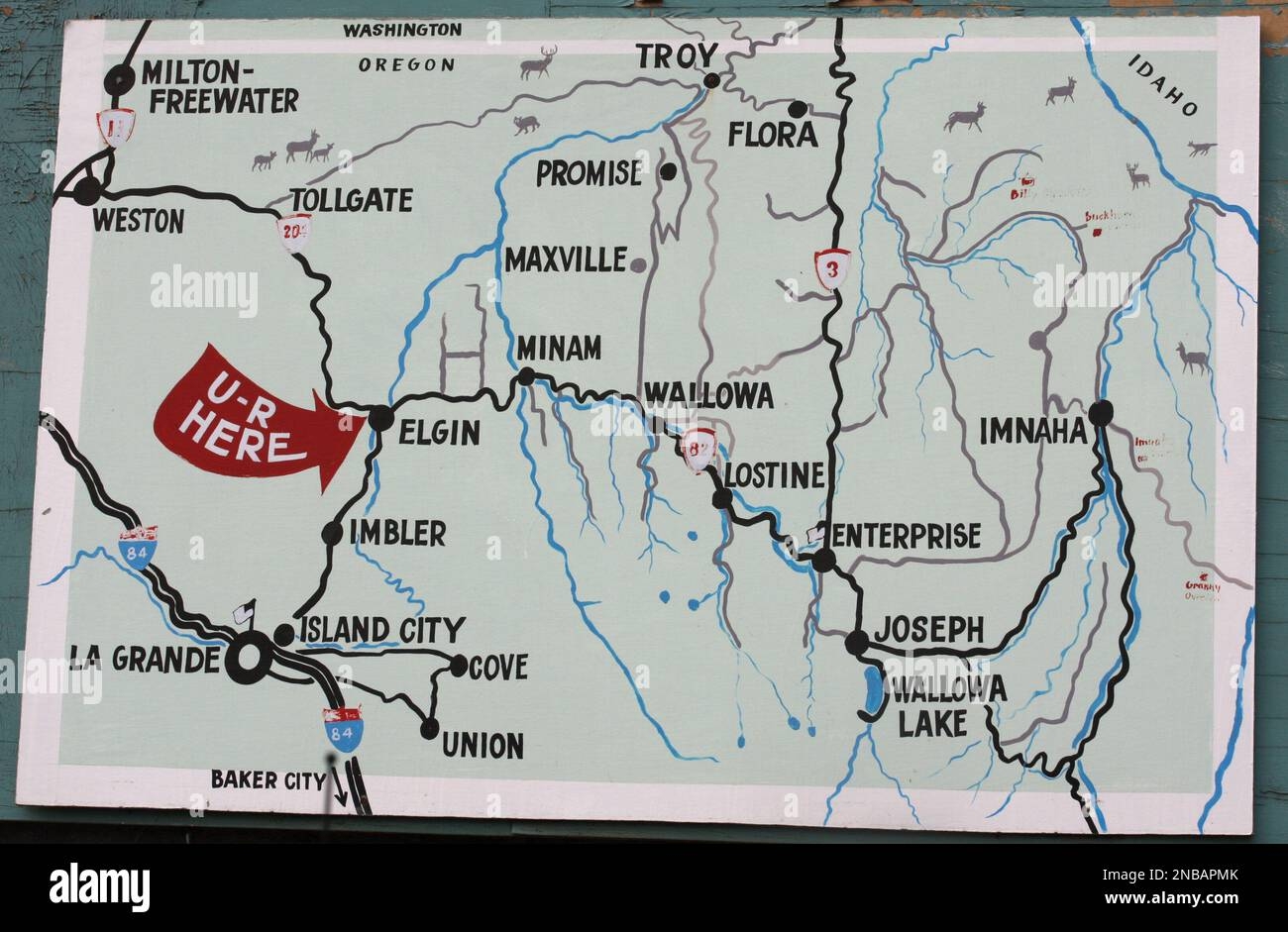 In This Aug 24 2011 Photo A Map On A Side Of A Building In Elgin Ore Elgin Sits At The Base Of The Blue Mountains In Northeast Oregon Modest Homes Line In This Aug 24 2011 Photo A Map On A Side Of A Building In Elgin Ore Elgin Sits At The Base Of The Blue Mountains In Northeast Oregon Modest Homes Line