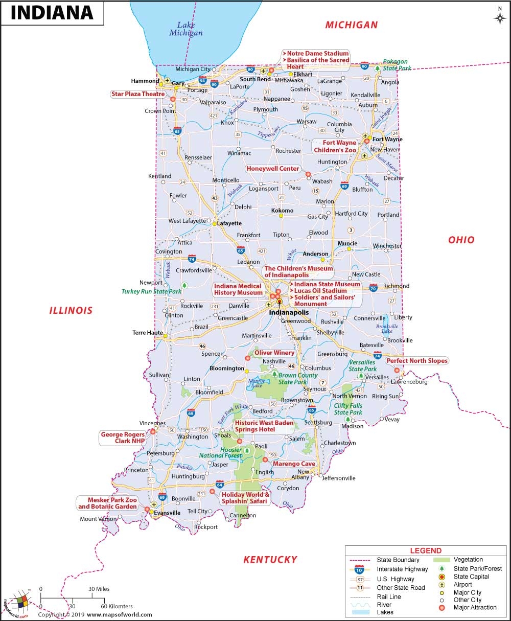 Indiana Map Map Of Indiana Indiana Maps Collection