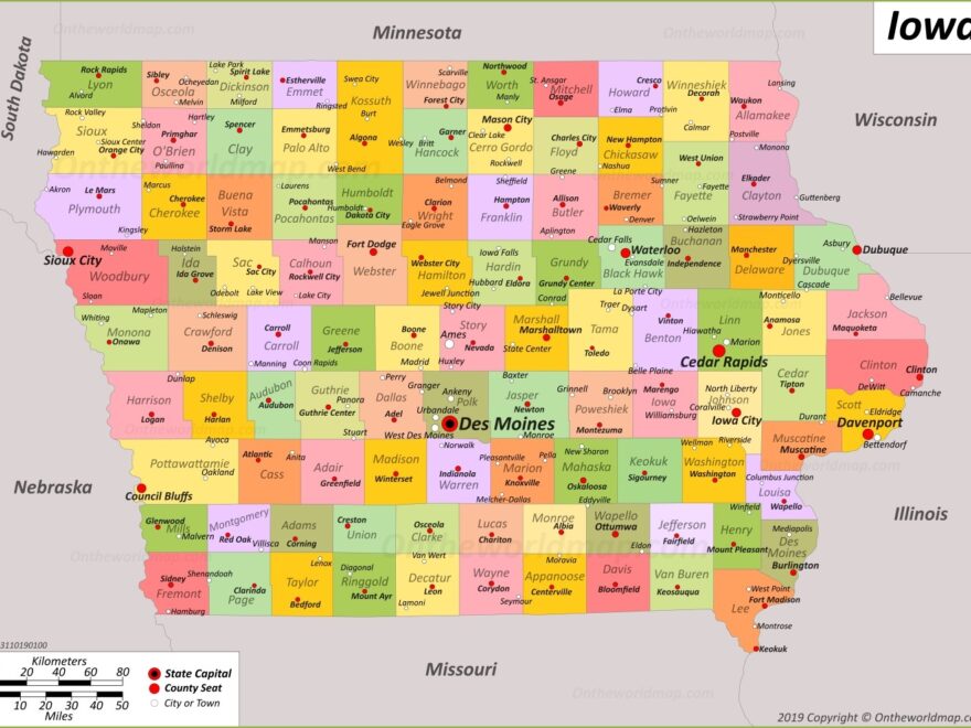 Iowa State Map USA Maps Of Iowa IA