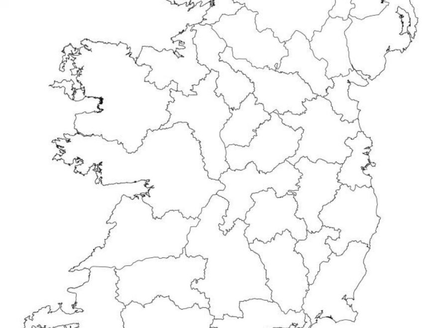 Ireland Blank Map Ireland Map Outline Northern Europe Europe