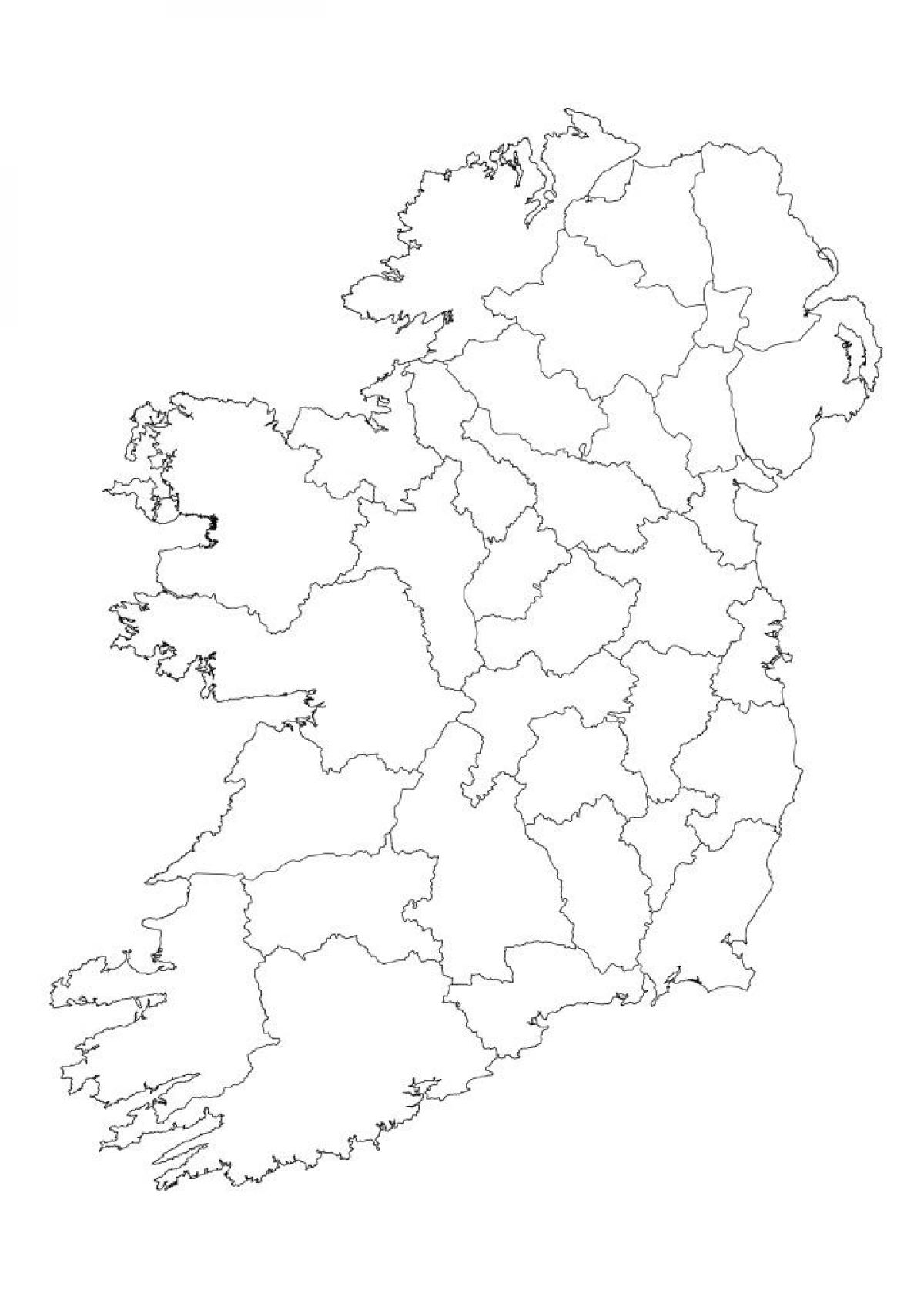 Ireland Blank Map Ireland Map Outline Northern Europe Europe 